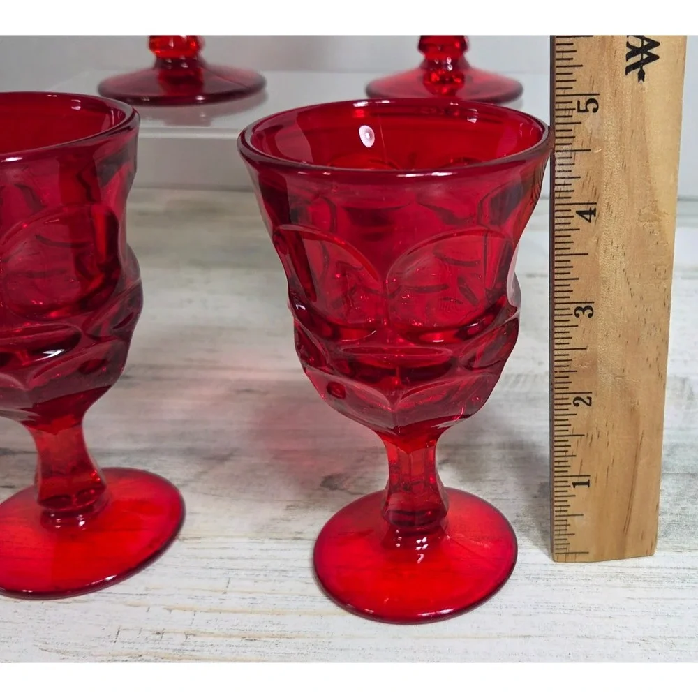 Fostoria Argus Ruby Red Wine Glass Goblet 4.75